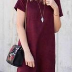 Brandy Melville  Maroon Short Sleeve T-Shirt Dress Casual Mini One Size Photo 0