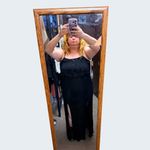 Kori America Black Boho Maxi Dress Crochet Trim Spaghetti Strap Festival Large Photo 3