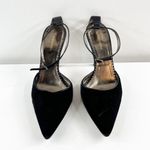 BCBGMAXAZRIA Suede Ankle Strap Pointed Toe Pump Heels Black 8.5 Photo 2