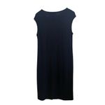 Chico's Travelers Black Front White Stripes Slinky Pullover Dress Size Medium Photo 2