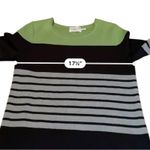 Eliza J  Striped Knit Sweater‎ Dress Women’s Size Medium Green Black Pockets Photo 6