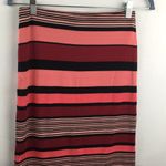 Loft Pinks and Black Striped Stretch Straight Skirt Photo 1