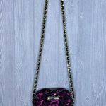 Betsey Johnson  sequin purple pink heart crossbody bag purse velvet cheetah chain Photo 6