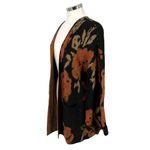 Saltwater Luxe Charli Floral Open Front Knit Cardigan Sweater Black Size Small Photo 1