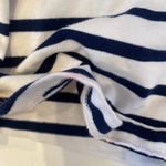 LRL Navy Blue & Cream Striped Short Sleeve Peplum Hem Top Sz 1X Cotton Photo 9