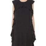 Red Valentino black crepe envers ruffle sleeveless dress IT 44 / US 8 Photo 0