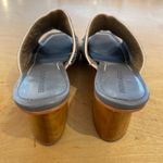 Bernardo  Beatriz Woven Slide‎ Sandals Square Toe Block Heel Beige Blue Size 10 Photo 4