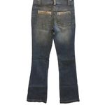 Bisou Bisou Womens  Embellished Rhinestone Pocket Boot Cut Low Rise Jeans Sz 2 Photo 1