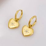 Love Heart Dangle Drop Earrings for Women Gold Photo 0