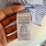 CHAPS 🦋  Blue White Pin Striped 3/4 Bell Sleeve Mini Dress Medium Photo 3