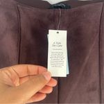 Ann Taylor The Wide Leg Faux Suede Pant Chocolate Brown High Rise NWT 0 Petite Photo 4