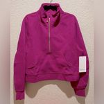 Lululemon NWT Scuba Oversized Funnel Neck Half Zip Ripened Raspberry Gold M L Photo 7