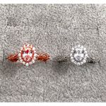 Boutique NEW Women's White Gold Filled Oval Halo Simulated Diamond Engagement Ring, Sz 7 Photo 6