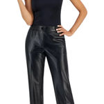 Kasper Womens Faux Leather Pants Size Small Black High Rise Pull On Office Chic Photo 0