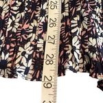 Entro  Floral Print Tie Neck Halter Top Blouse Pleated Navy Blue S Office Siren Photo 8