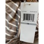 Nina Leonard  NWT Asymmetrical Stripe Maxi Dress White & Taupe Size 1X MSRP $120 Photo 1