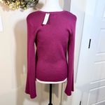 Maeve NWT Anthropology Square Neck Sparkle Top in Raspberry Womens Large💛 Photo 5