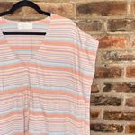 Love Sam  Coral Blue Striped Tassel Tie Cover Up Dress Women's One Size Photo 1
