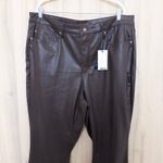 Judy Blue Womens Vegan Leather Pants Size 20W Brown Straight Leg Tummy Control Photo 1