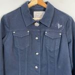 Brighton NWOT Embroidered Denim Jean Jacket Women's S/M* Black Bedazzled Hearts Photo 4