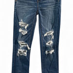 American Eagle Dark Wash Distressed High Rise Jegging- Size 2 Photo 0