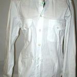 NWT New Womens L Designer PORT 57 White Top Blouse Button Down Dress Italy LS Size L Photo 0