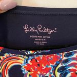 Lilly Pulitzer  Navy Blue Paisley Colorful Long Sleeve Shirt Women's size Medium Photo 1