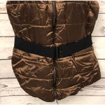 Brown faux fur lined belted puffer vest Women's Size S Small NWT Photo 3