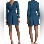 Parker NWT  Teal Long Sleeve Knot Front Dress Size Small Photo 1