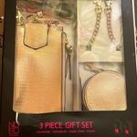 No Boundaries 3 piece gold versatile cellphone, crossbody, chainstrap, pouch gift set NWT Photo 0