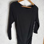 James Perse Black 3/4 sleeve Bodycon midi dress stretchy soft Photo 2