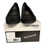 Aquatalia Suede Pumps Black Nappa Round Toes Italy Heels Weatherproof Shoes 9 B Photo 6