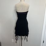 Taboo Vtg Y2K  M Medium Black Dress Pink Ruffle Ribbon Trim BalletCore Whimsigoth Photo 4