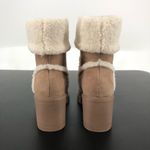 JustFab Taupe Ellie Faux Sherpa Trim Lug Sole Bootie Photo 6
