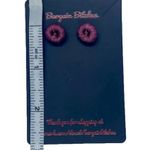 New earrings fall purple crochet button earrings gold tone metal stud fall Photo 1