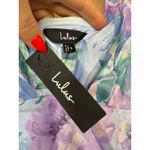 Lulus NWT  Malani Light Blue Floral Satin Sash Midi Dress Halter Wedding Size S Photo 3