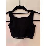 SKIMS  Seamless Rib Scoop Bralette Logo Band Black Crop Tank Onyx small Photo 1