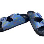 Birkis By Birkenstock Womens Blue Shark Sandals Size 41/10.5 SKU 8304 Orange Photo 1