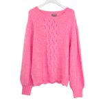 Cupcake Bubblegum Pink Knit Sweater Crewneck Lettuce Hem Large Photo 1