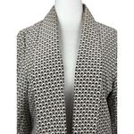 Notations NEW  Womens Geometric Open Front Blazer Jacket M Black Beige Business Photo 4