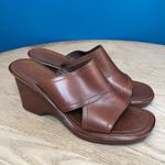 Cole Haan  Country Brown Leather Wedge Heel Slide Sandals Women’s Size 10 Photo 0