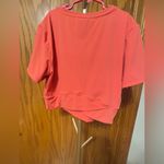 Joy Lab Women's Short Sleeve Crop Top - Coral-Size Large NWOT cross back Photo 4