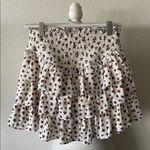 Thirty Thirty LA Skirt Mini Smocked Ruffles Cream Sz S Floral Dainty Coquette Red Photo 4