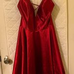 Clarisse Short Satin Formal Dress in Wine Photo 2