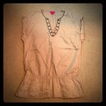 Sunny Leigh Khaki Linen Peplum Top Photo 0