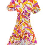 Anthropologie Anthro Abel The Label Dress L Multi Abstract Swish Midi Hi Lo Maximalist Boho Photo 0