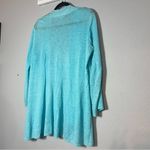 Eileen Fisher  Cardigan Sweater Open Front Linen Bright Blue Size Medium Photo 4