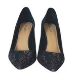 ALDO Stiletto 4” High Heels Black Purple Silver Metallic Floral Women’s Size 7M Photo 1