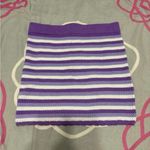 H&M  Purple and White Crochet Mini Skirt Photo 1