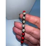 Boho‎ Red Stone and Crystal Bead Pull Bracelet Photo 4